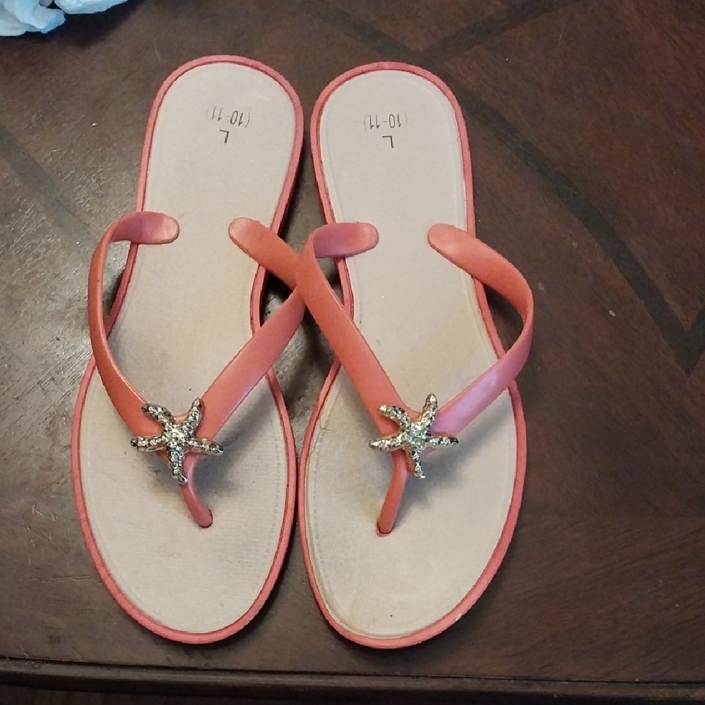 Pink and Cream Starfish Embellished Sandals